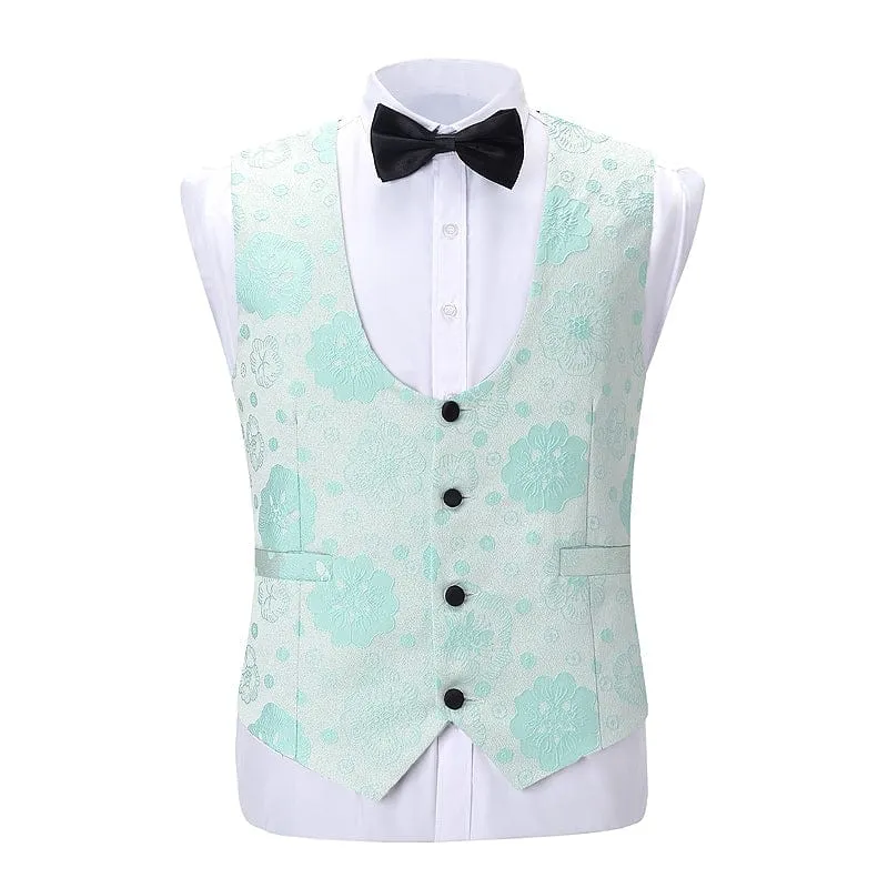 3 Pieces Patterned Shawl Lapel Mens Suit (Blazer vest Pants)
