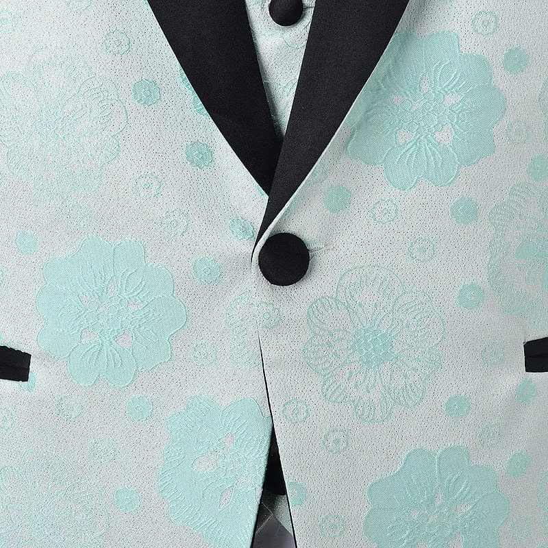 3 Pieces Patterned Shawl Lapel Mens Suit (Blazer vest Pants)