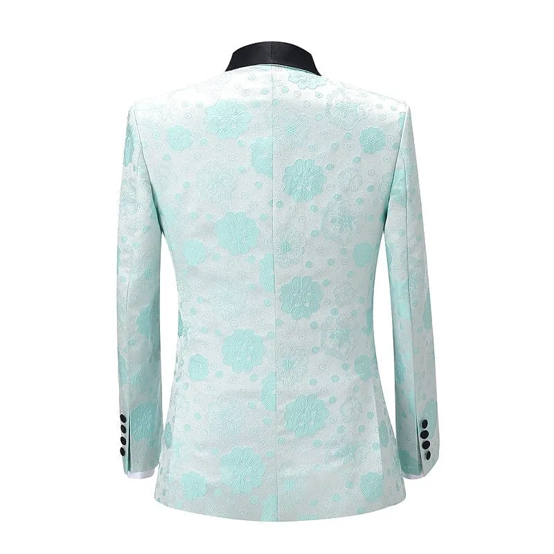 3 Pieces Patterned Shawl Lapel Mens Suit (Blazer vest Pants)