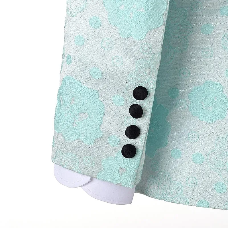 3 Pieces Patterned Shawl Lapel Mens Suit (Blazer vest Pants)