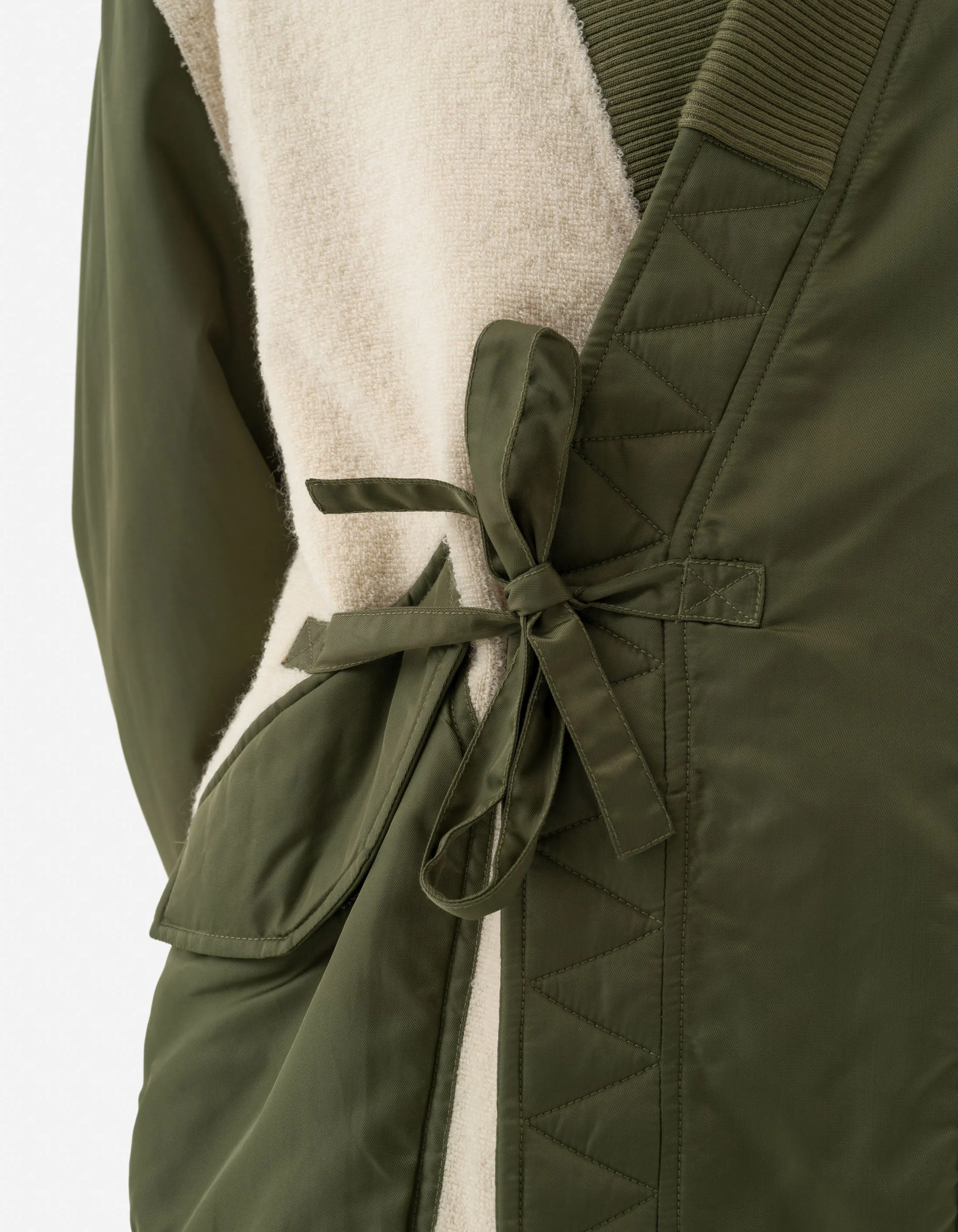 5257 Fleece CWU Flight Kimono Olive/Ecru