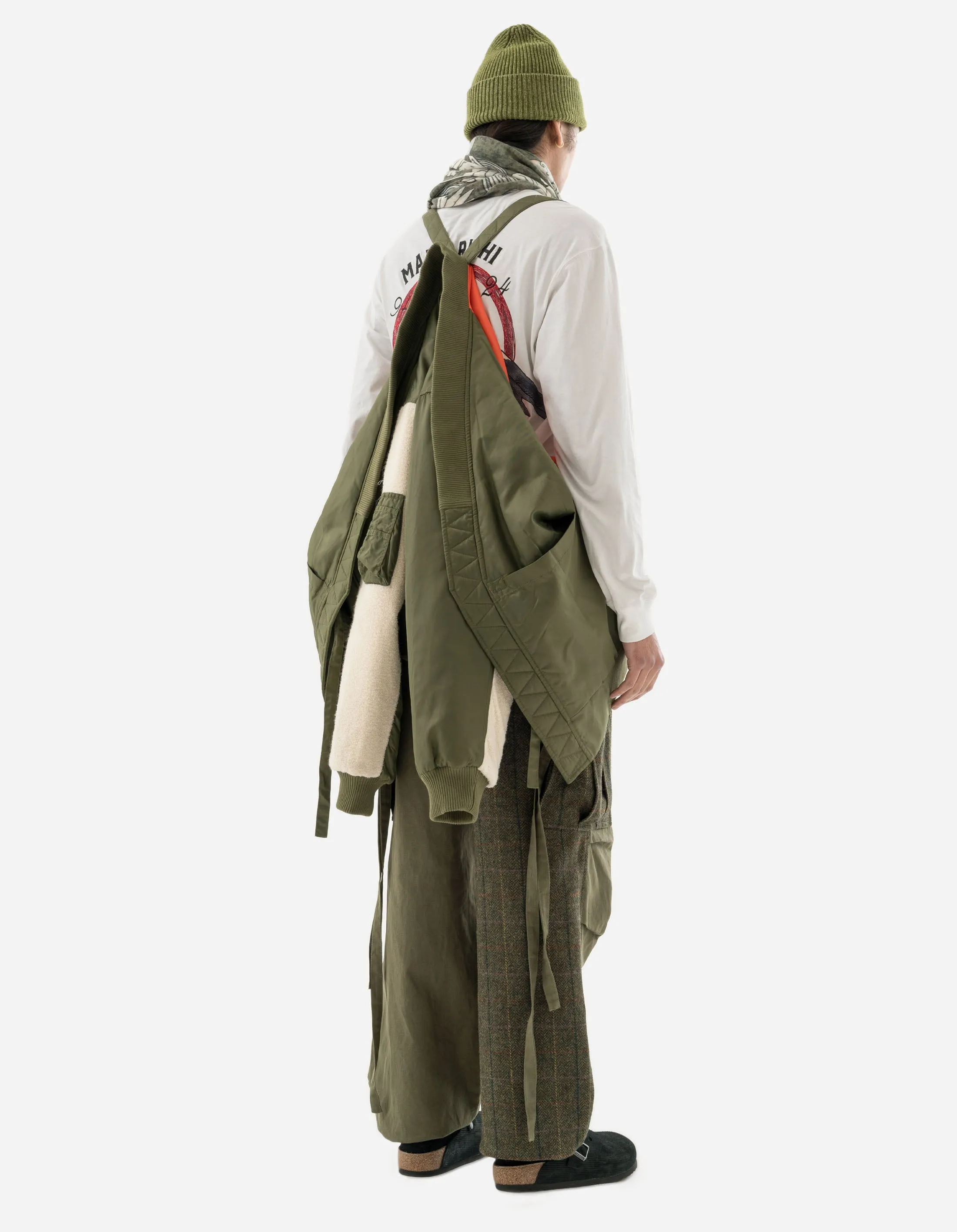 5257 Fleece CWU Flight Kimono Olive/Ecru