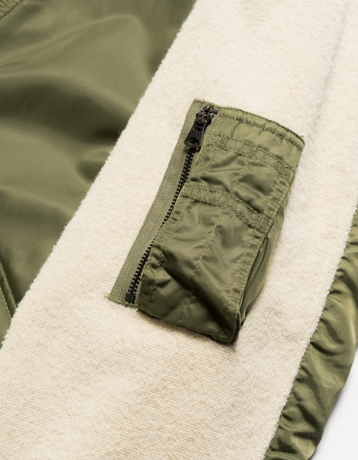 5257 Fleece CWU Flight Kimono Olive/Ecru