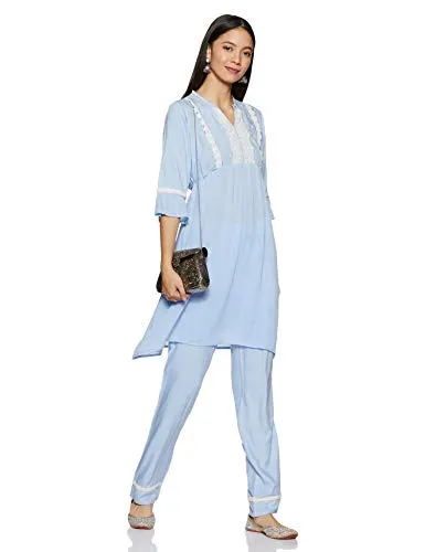 Aurelia Women's Rayon straight Salwar Suit Set (19FED10121-600631_ T-Purple_ Small)