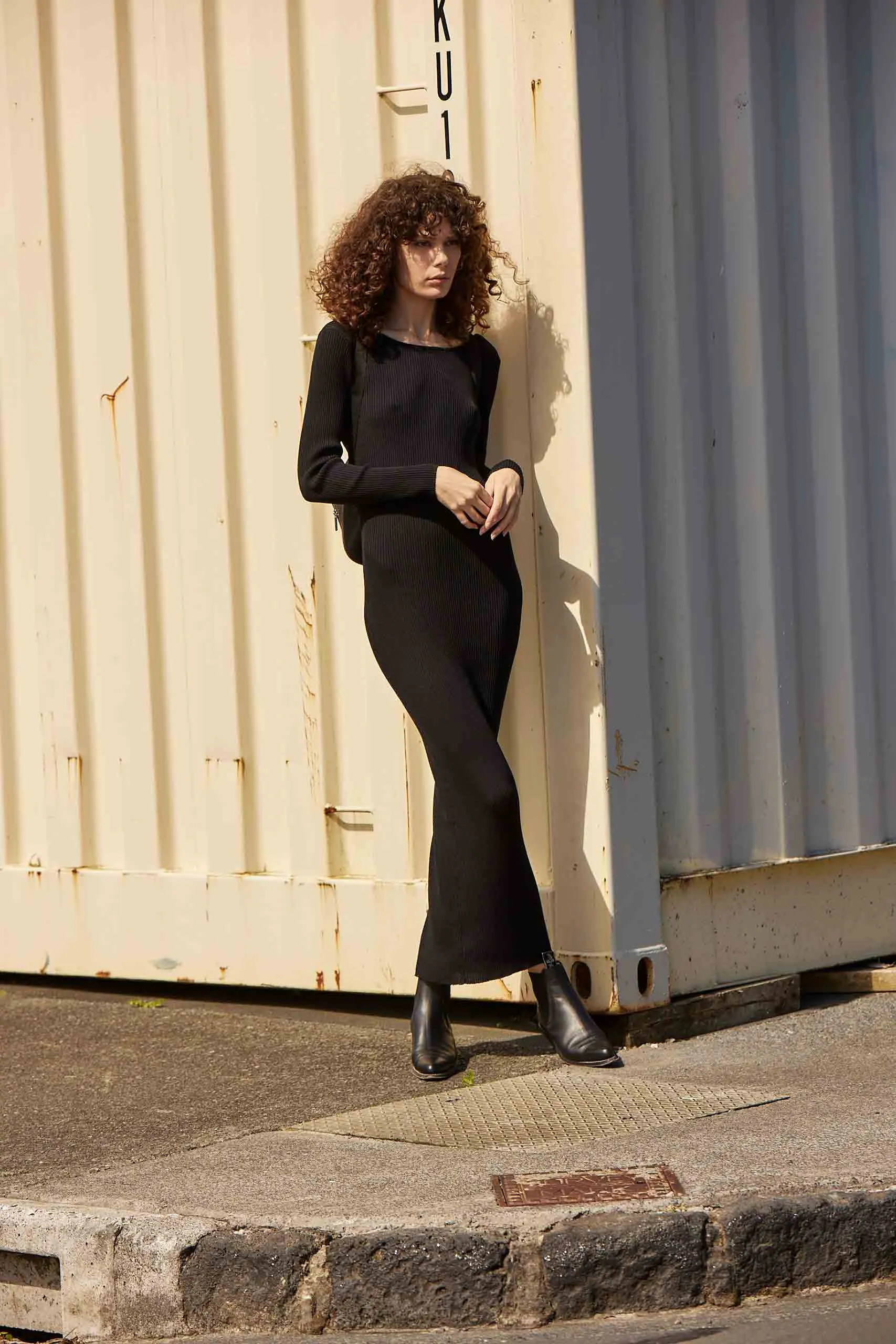 BALLERINA DRESS DOUBLE KNIT - BLACK