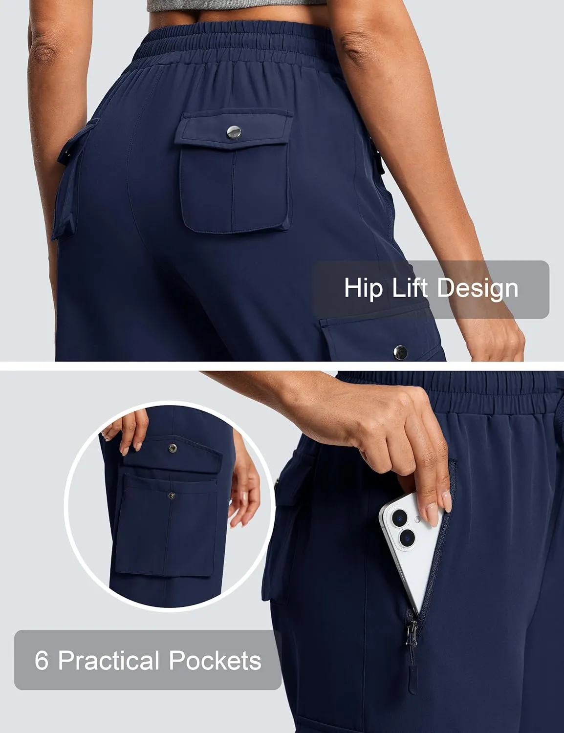Capri Pants for Women Breathable UPF 50  Womens Cargo Capris for Summer with 8 Pockets for Hiking Travel Casual