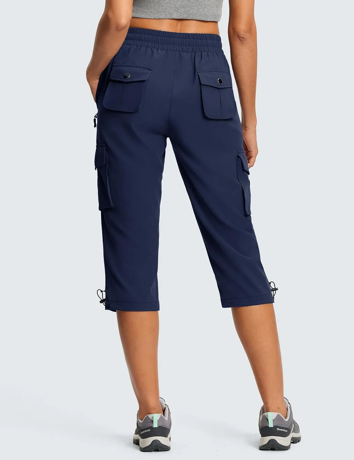 Capri Pants for Women Breathable UPF 50  Womens Cargo Capris for Summer with 8 Pockets for Hiking Travel Casual