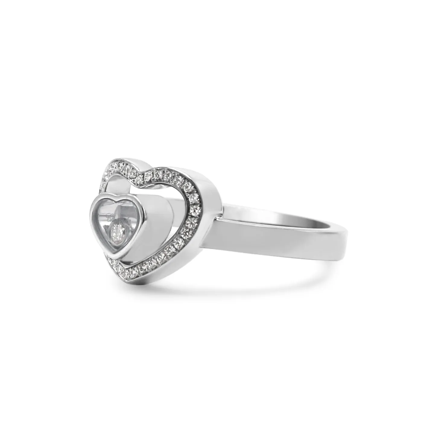 Chopard 18ct White Gold Happy Diamond Heart Ring