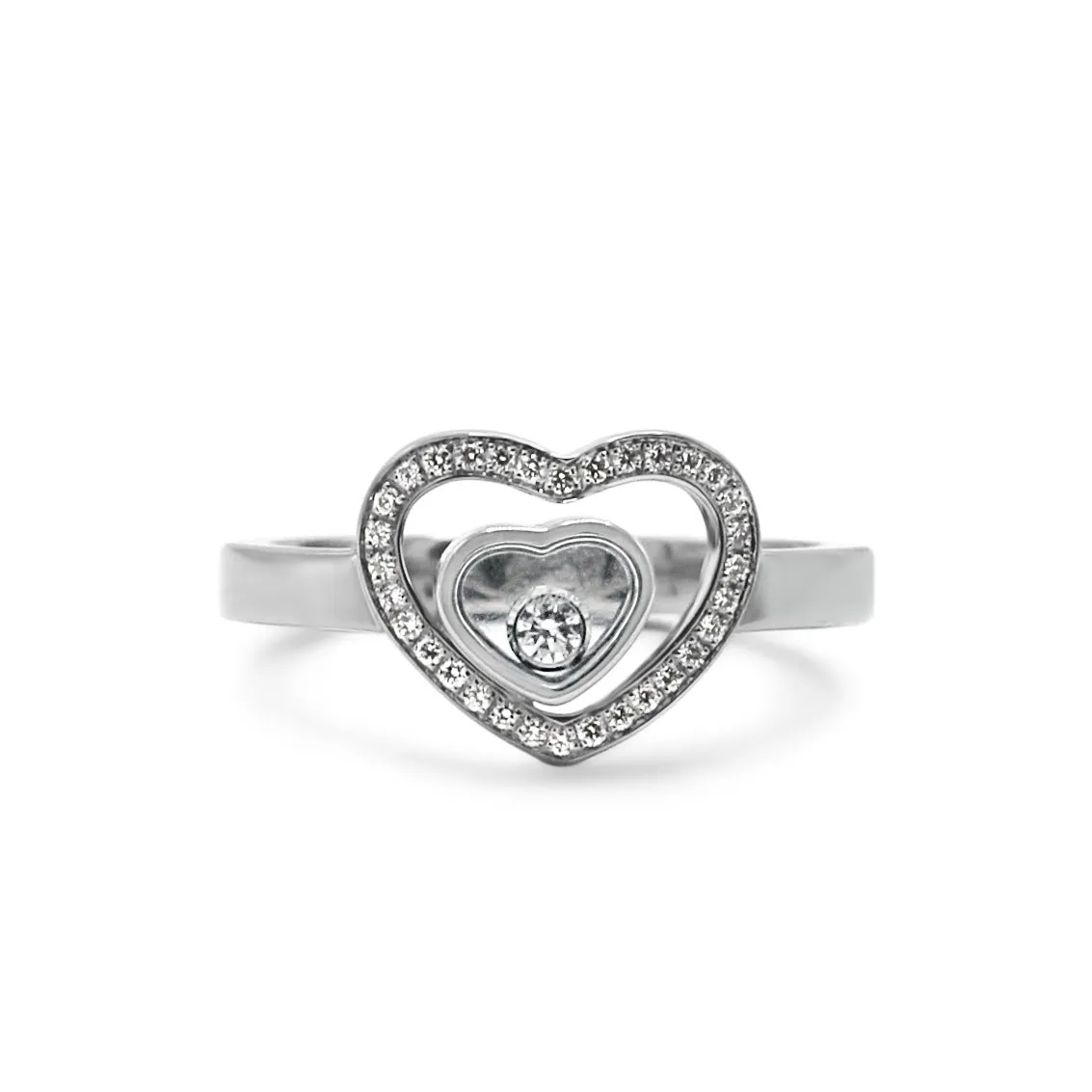 Chopard 18ct White Gold Happy Diamond Heart Ring