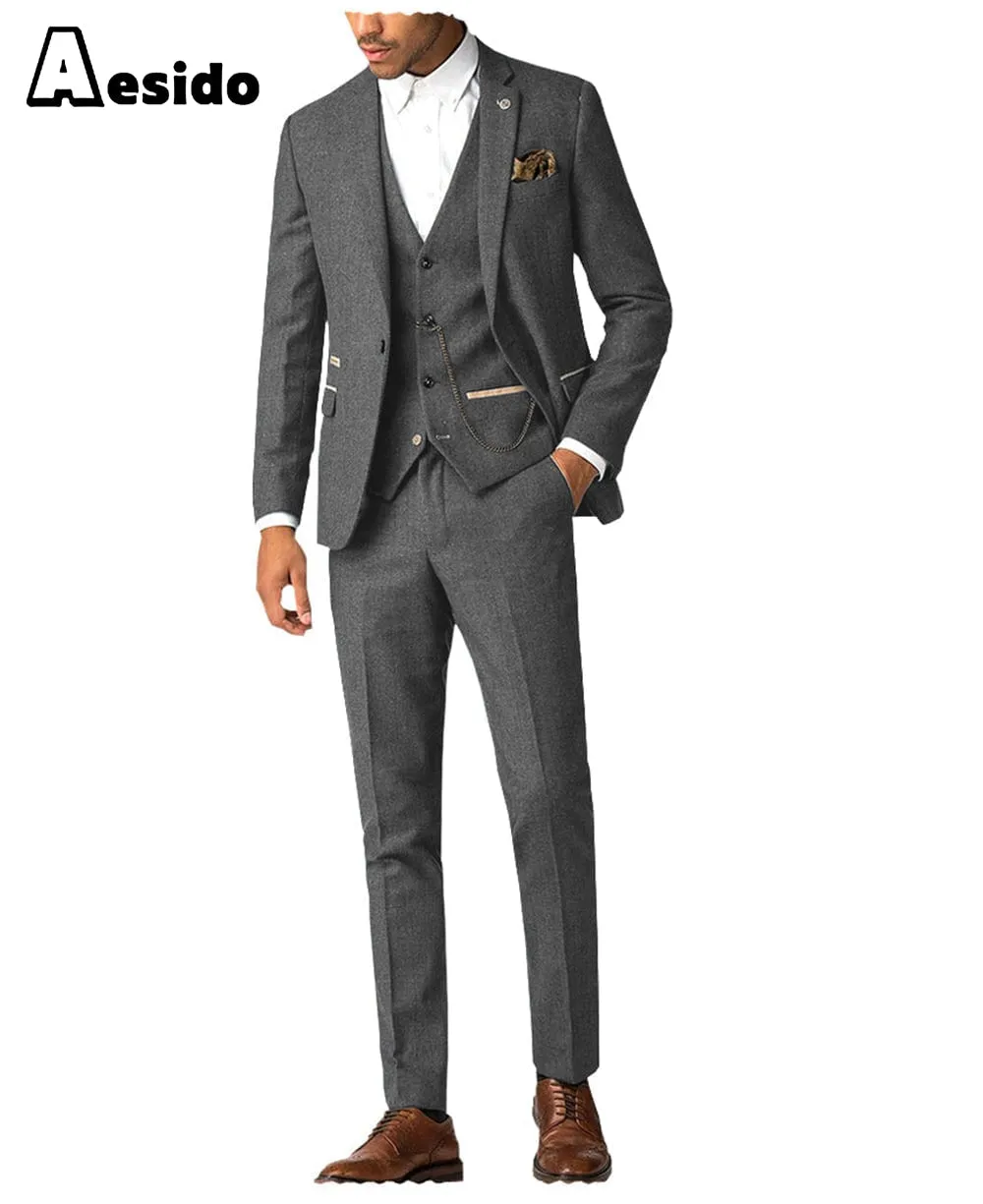 Flat 3 Piece Men's Suit For Wedding(Blazer   Vest   Pants)
