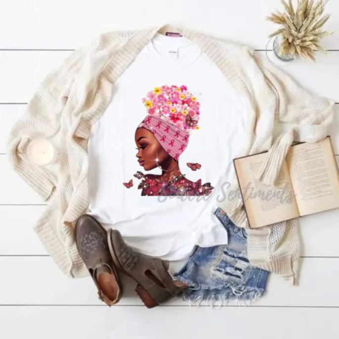 Floral Breast Cancer Tee