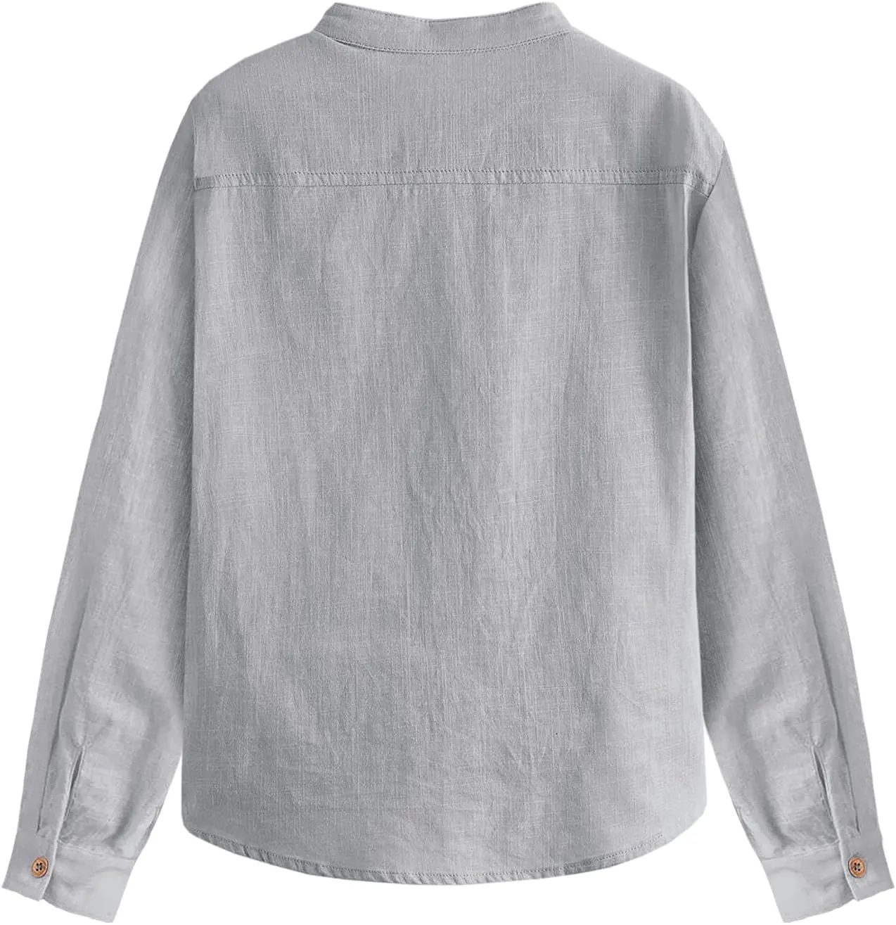 Inorin Boys Linen Shirt Button Up Henley Long Sleeve Dress Shirts Cotton Lightweight Tees Tops with One Pocket