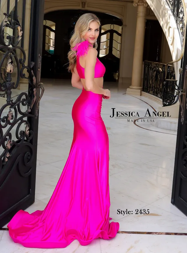 Jessica Angel - 2414 - One Shoulder Cutout Gown