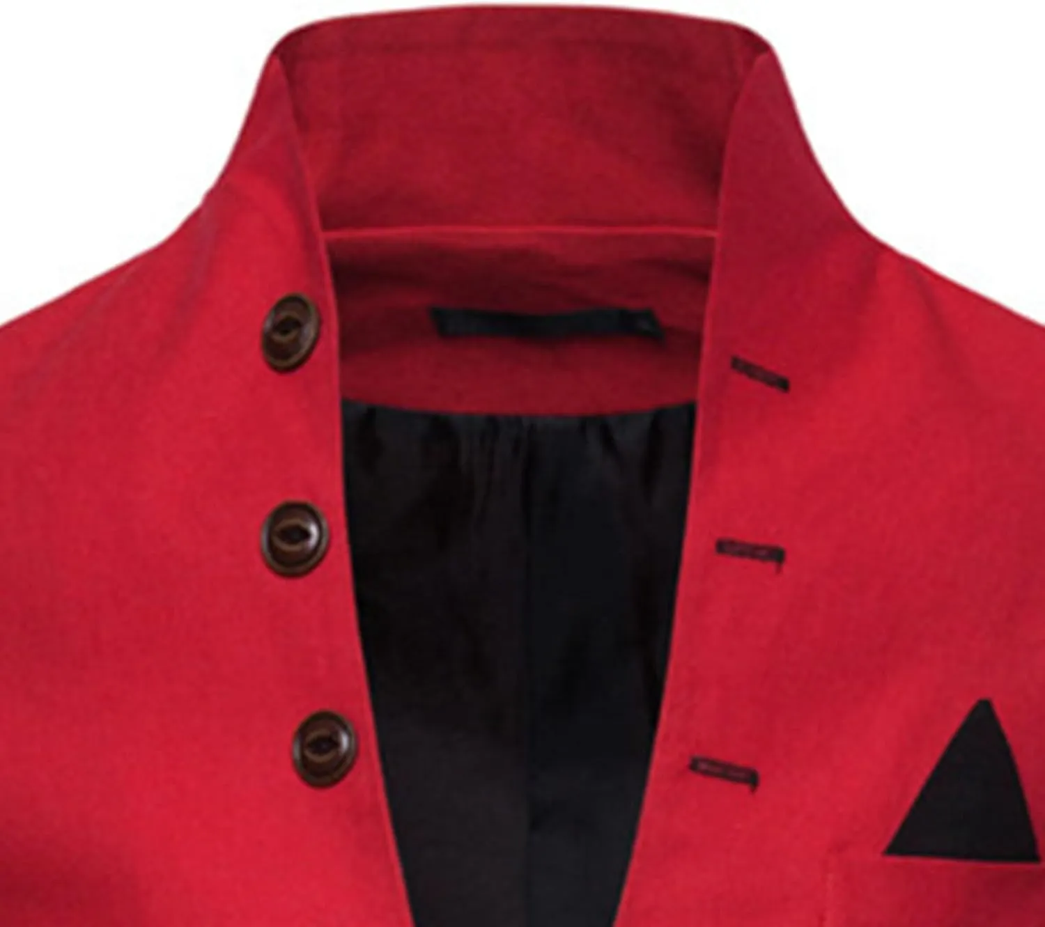 Mens Slim Fit Blazer Jacket Button Stand Collar Solid Suit Coats Casual Business Dress Blazer Coat