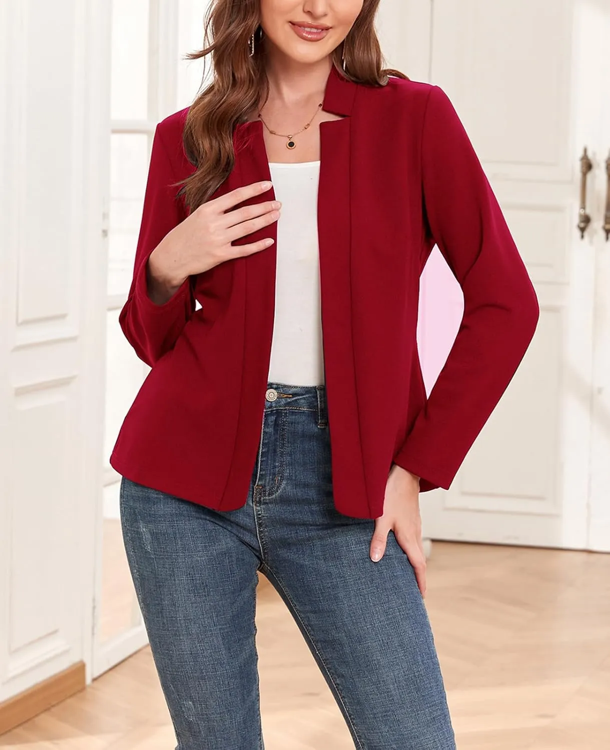 MINTLIMIT Women's Casual Blazer Long Sleeve Open Front Business Work Office Blazer Jacket with Pockets 2025