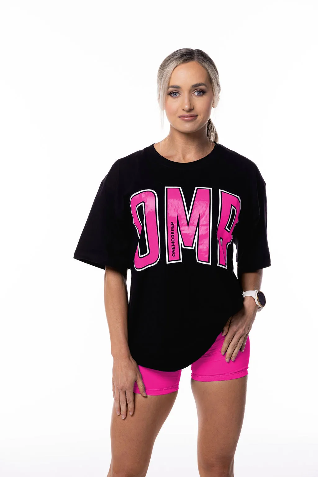 Oversized Pump Tee Black/Bubblegum Pink