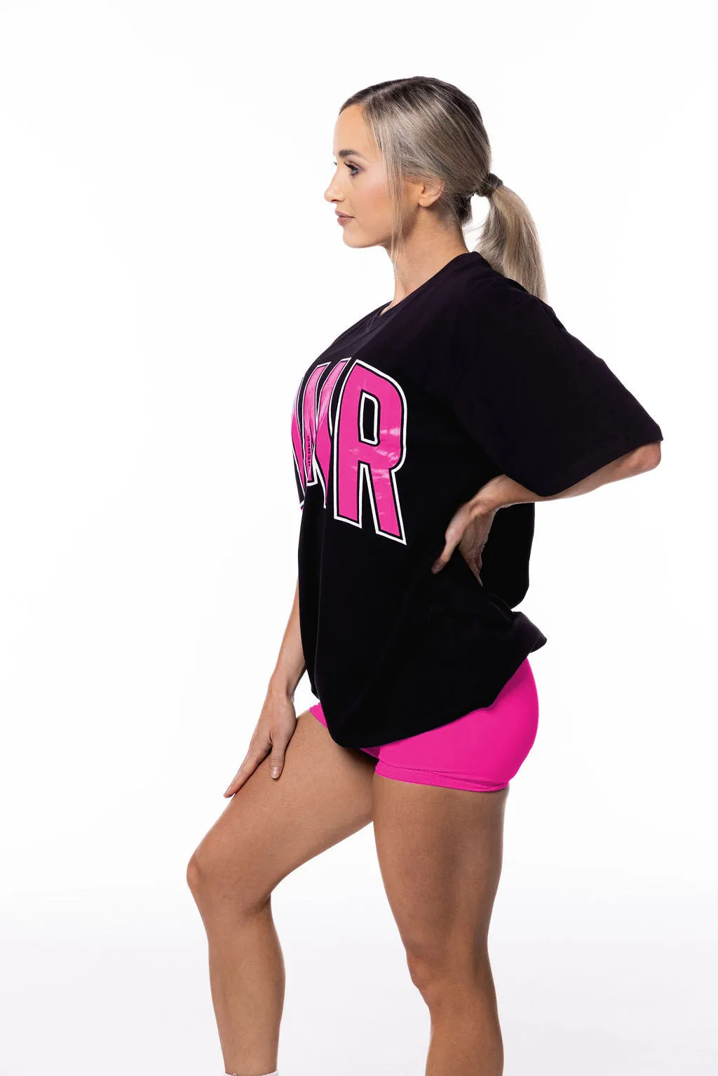 Oversized Pump Tee Black/Bubblegum Pink