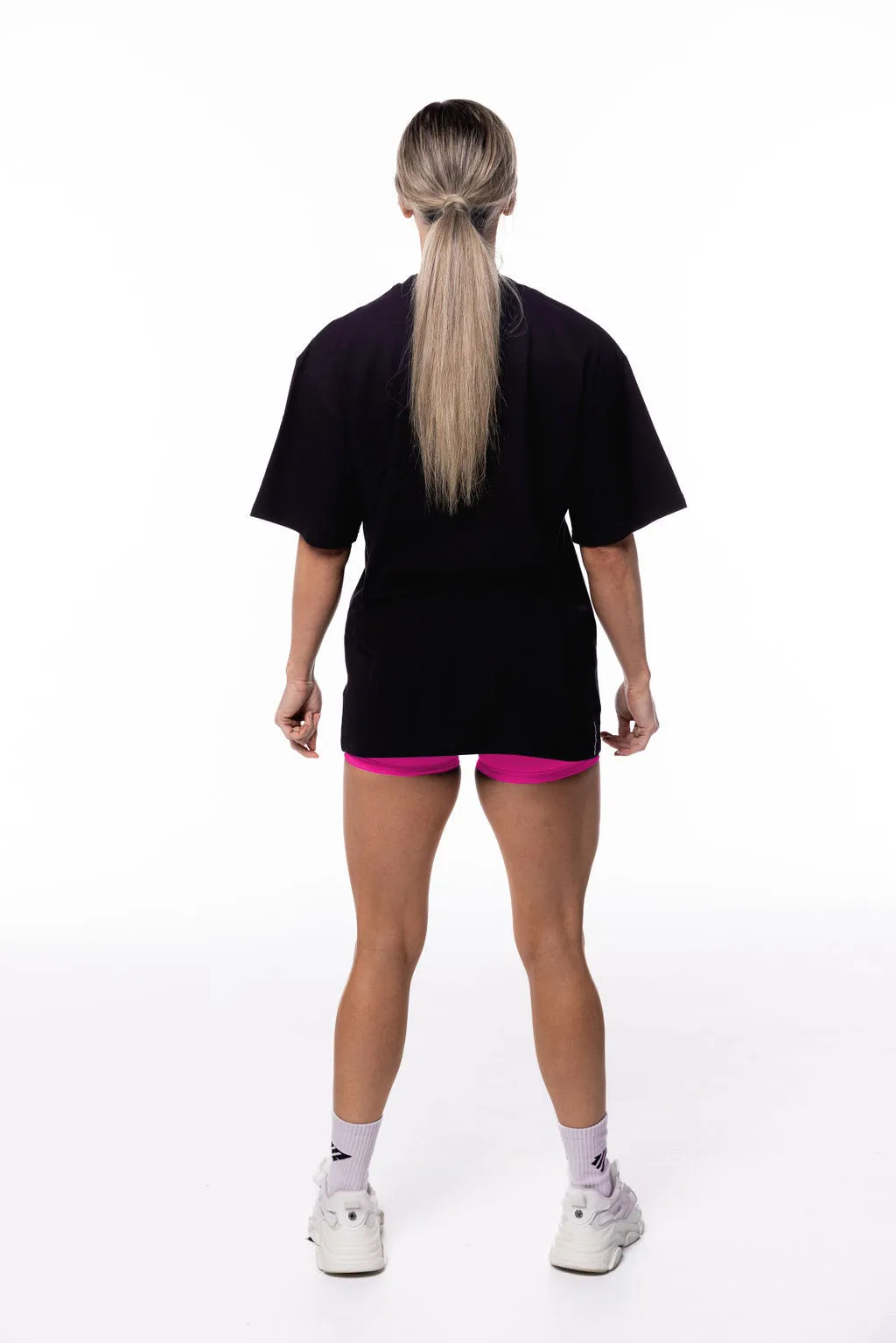 Oversized Pump Tee Black/Bubblegum Pink