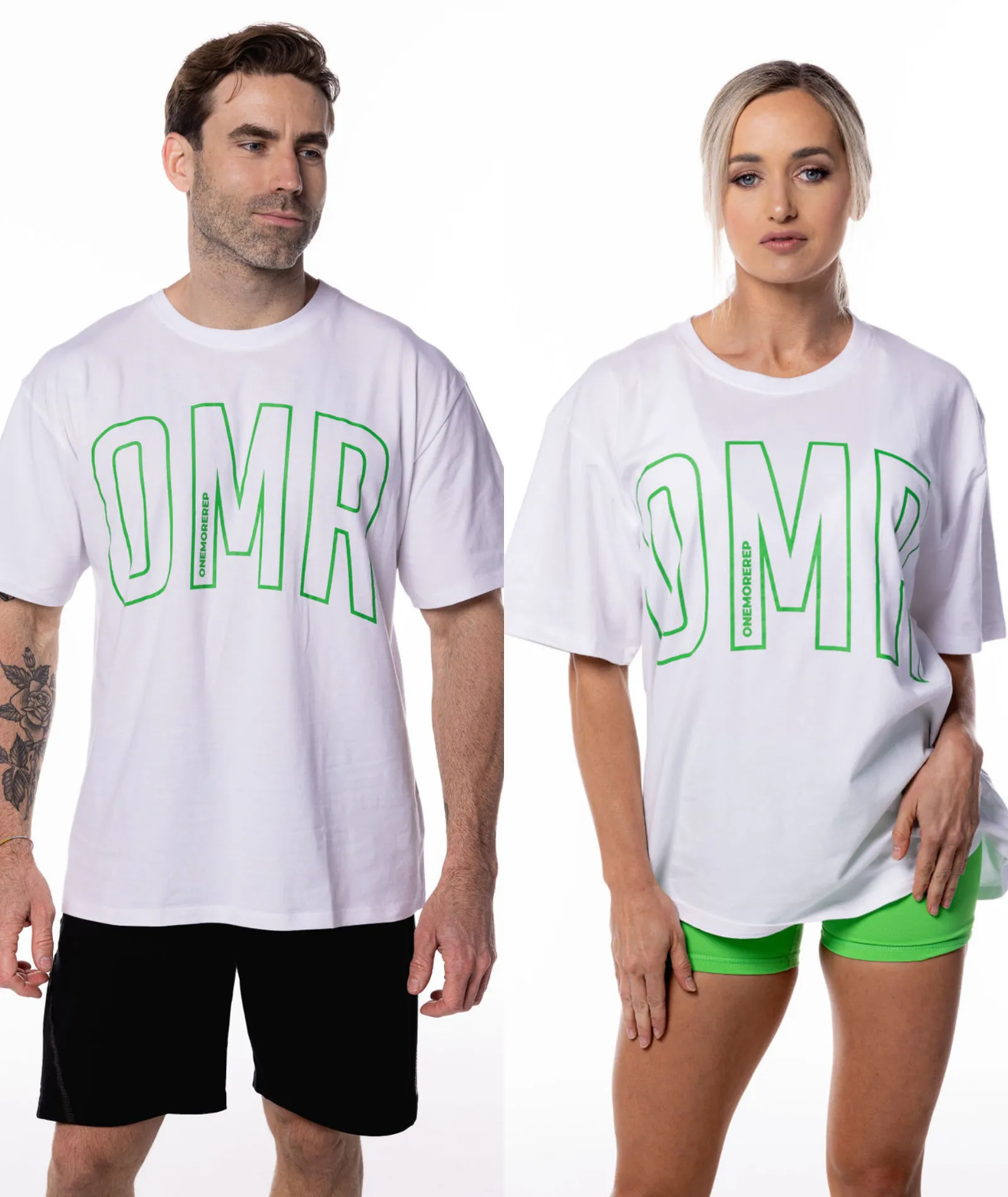 Oversized Pump Tee White/Green