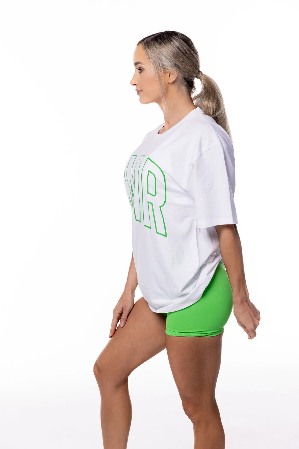 Oversized Pump Tee White/Green