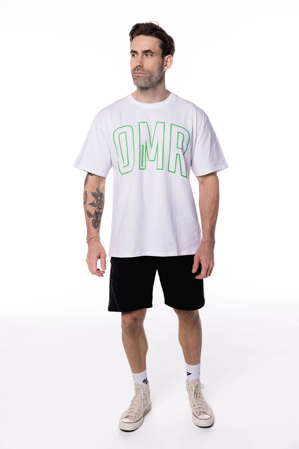 Oversized Pump Tee White/Green