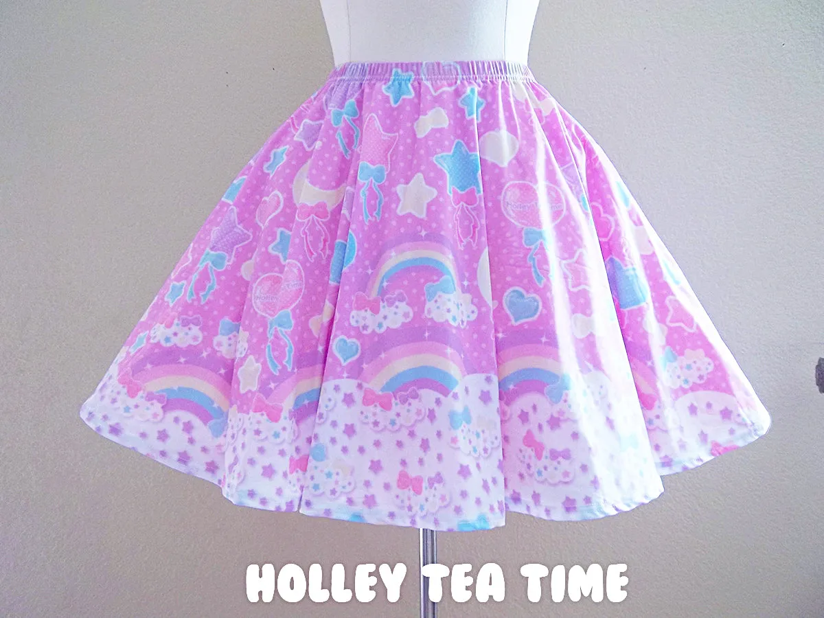 Pastel party pink skater skirt [made to order]