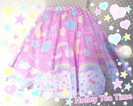 Pastel party pink skater skirt [made to order]