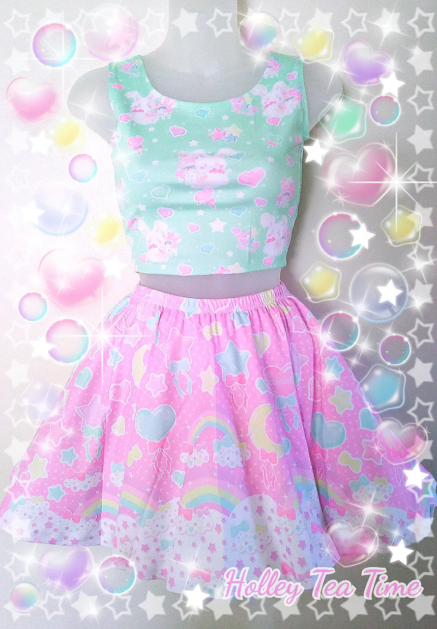 Pastel party pink skater skirt [made to order]