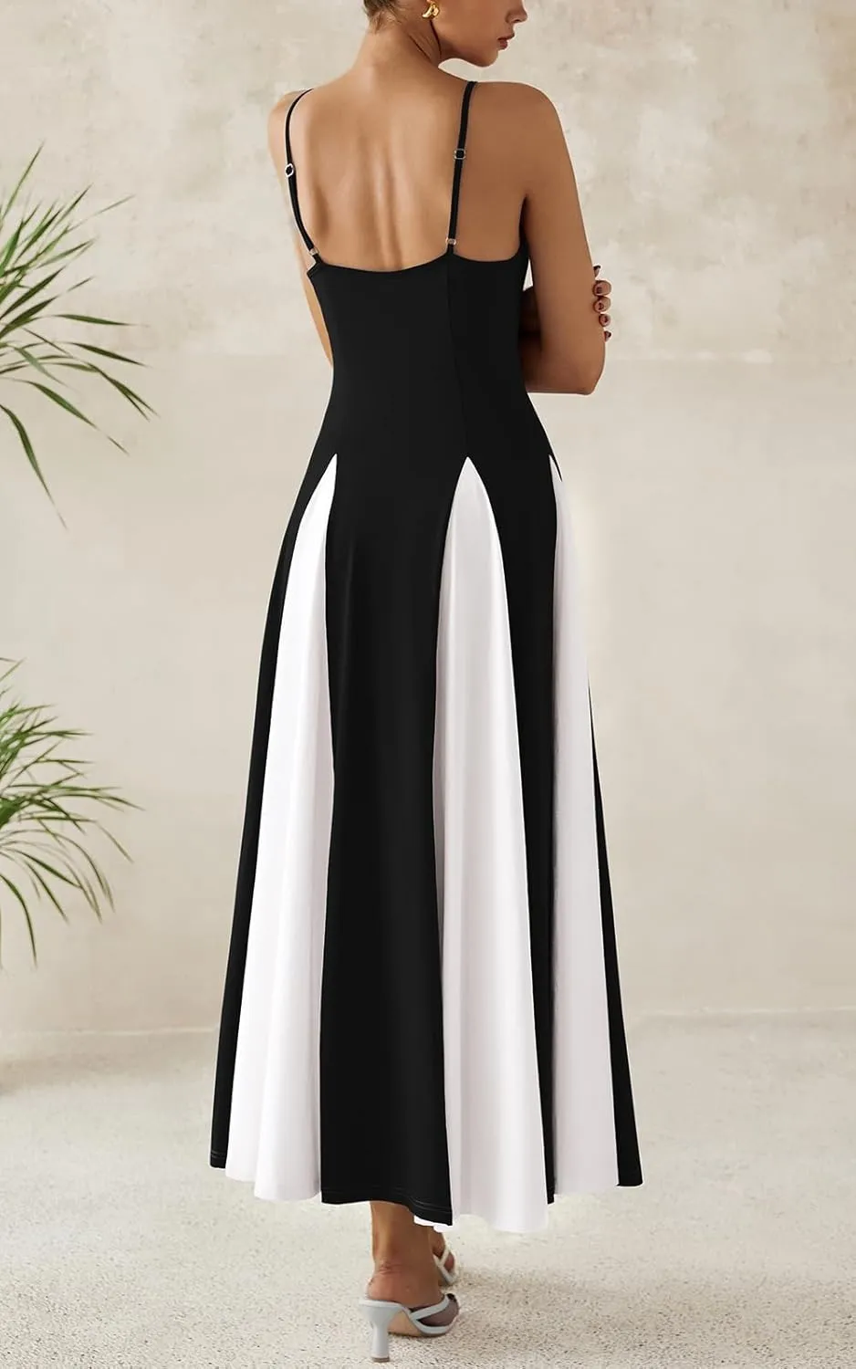 PRETTYGARDEN Spaghetti Strap Backless Summer Dresses for Women 2025 Flowy Maxi Dresses Sleeveless Wedding Guest Dress