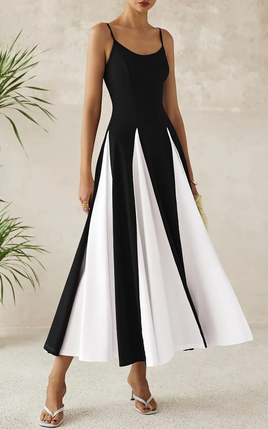 PRETTYGARDEN Spaghetti Strap Backless Summer Dresses for Women 2025 Flowy Maxi Dresses Sleeveless Wedding Guest Dress
