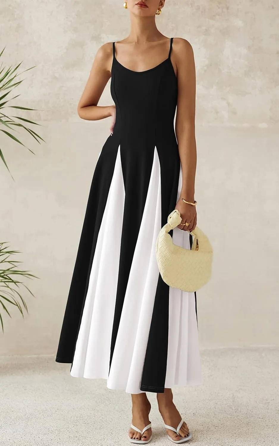 PRETTYGARDEN Spaghetti Strap Backless Summer Dresses for Women 2025 Flowy Maxi Dresses Sleeveless Wedding Guest Dress