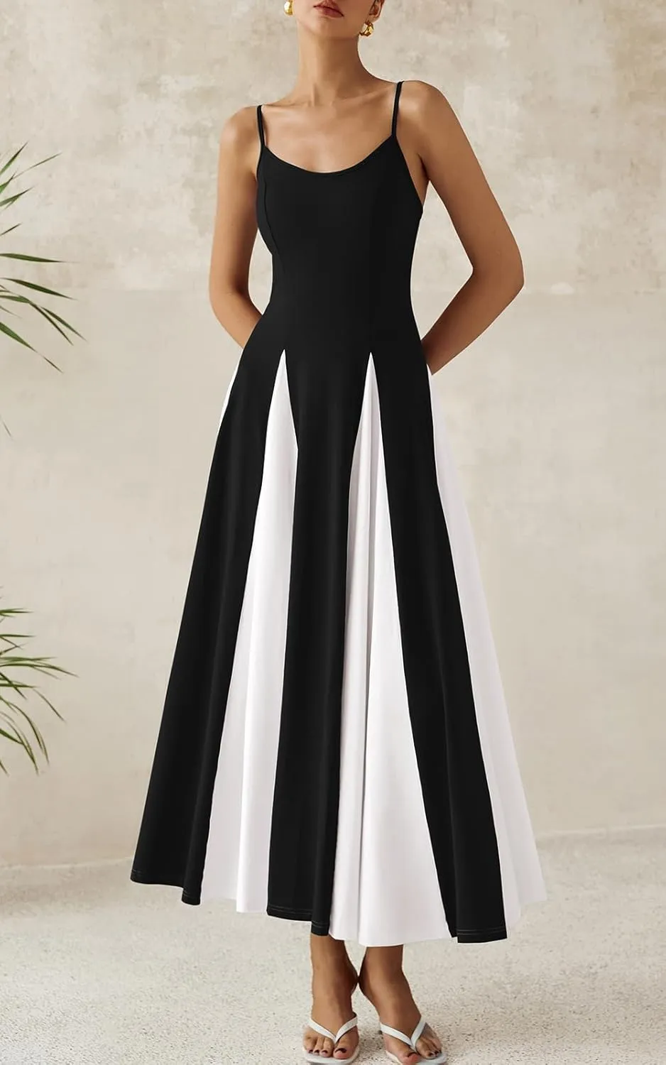 PRETTYGARDEN Spaghetti Strap Backless Summer Dresses for Women 2025 Flowy Maxi Dresses Sleeveless Wedding Guest Dress