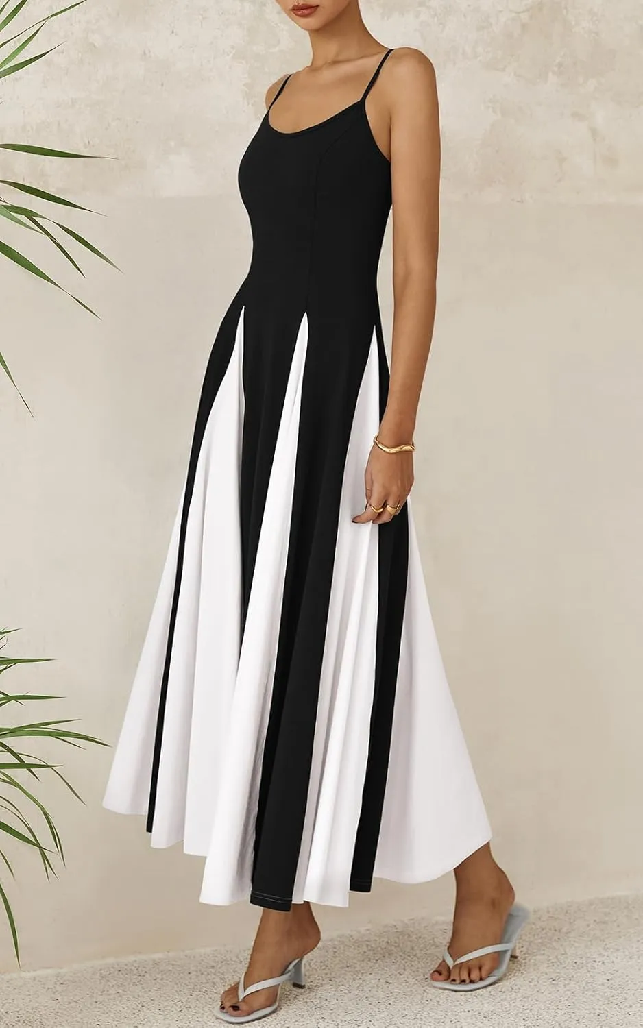 PRETTYGARDEN Spaghetti Strap Backless Summer Dresses for Women 2025 Flowy Maxi Dresses Sleeveless Wedding Guest Dress