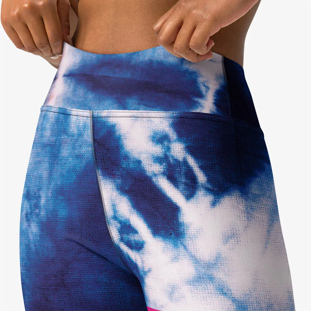 Printed Capris "Tie Dye Stripe" Blue/Magenta