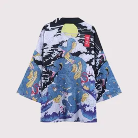 Short Kimono Cardigan in Blue