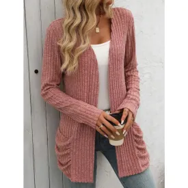 Solid Color Casual Loose Cardigan For Women 2024 Autumn Winter Fashion Women's Oversize Knitted Sweater Vintage Female Knitwears