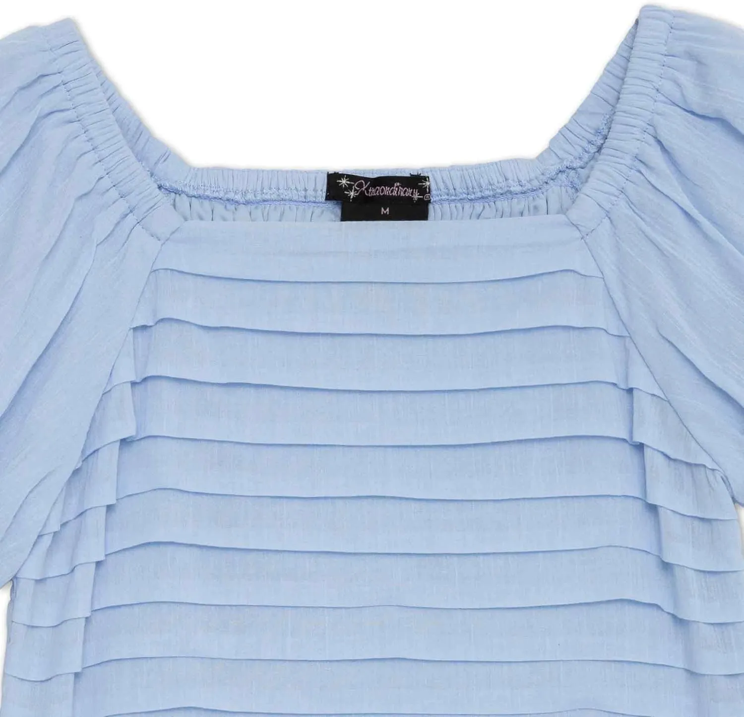 Speechless Girls' Puff Sleeve Pleated Top and Skater Mini Skirt Set