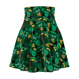 St. Patricks Day Green Women's Skater Skirt