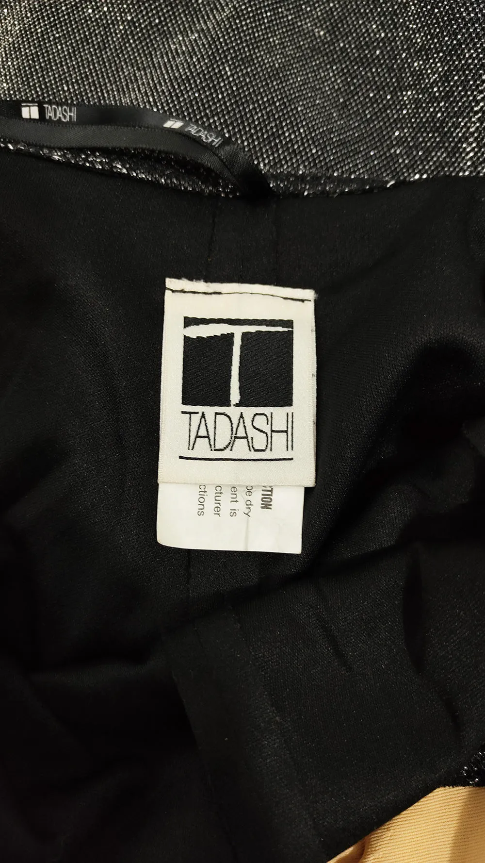 Tadashi Shoji Vintage Silver Lurex Cut Out Evening Dress, 1990s