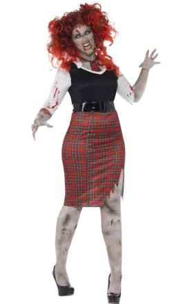 Undead Schoolgirl Womens Plus Size Zombie Costume