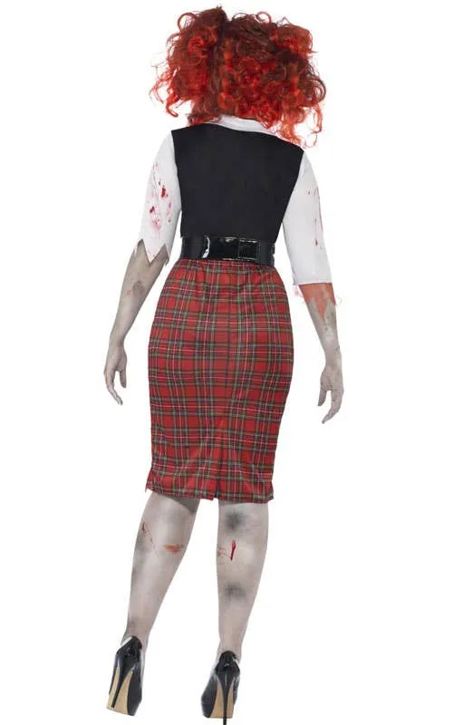Undead Schoolgirl Womens Plus Size Zombie Costume