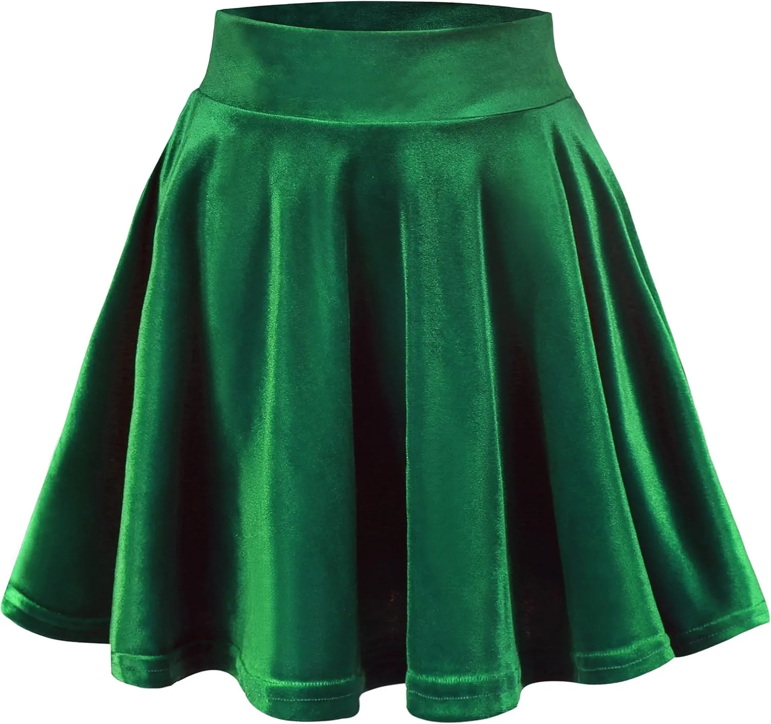 Urban CoCo Women's Vintage Velvet Stretchy Mini Flared Skater Skirt