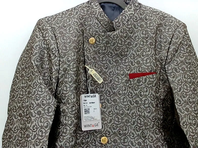 Wintage Men's Ethnic Printed Blazer Size 40 Pair of Shoes
