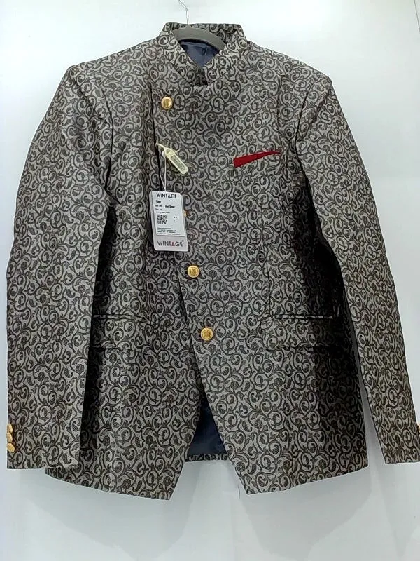Wintage Men's Ethnic Printed Blazer Size 40 Pair of Shoes