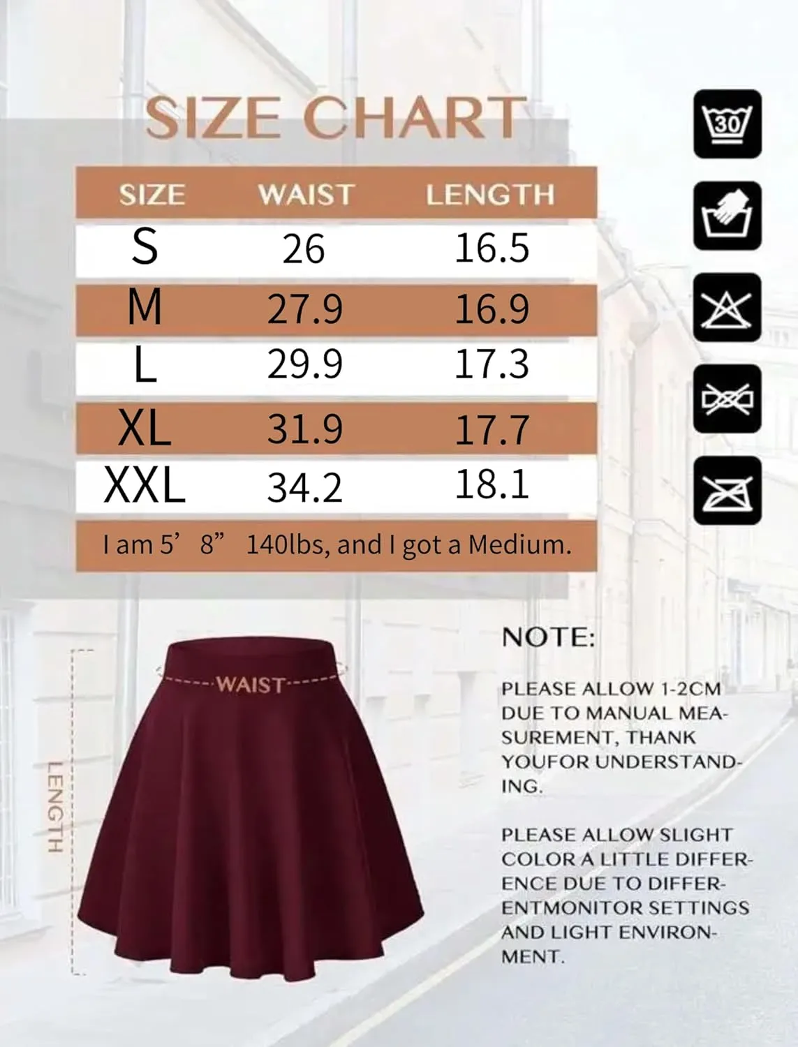 Women's Basic Stretchy Flared Mini Skater Skirt Versatile A-Line Casual Skirt with Fishnet Stockings S-XXL
