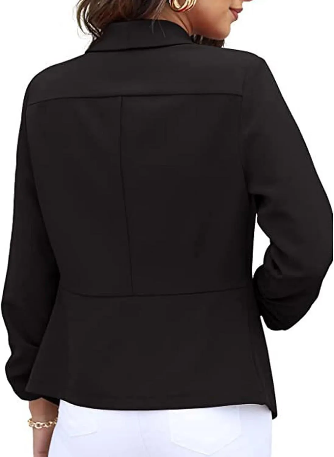 ZEFOTIM Blazers for Women Winter Fashion Plus Size Striped/Plain Coat Lightweight Trendy Casual Blazer